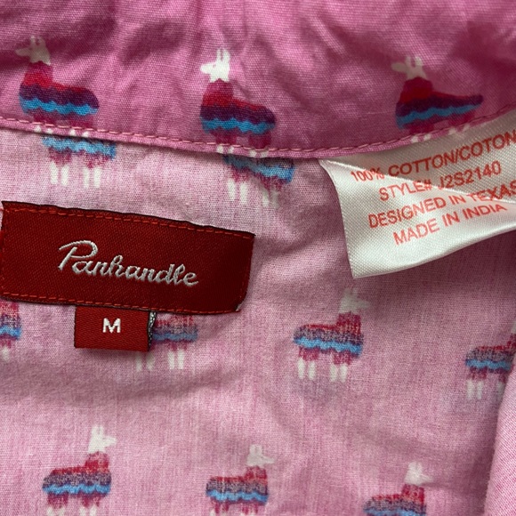 Panhandle Long Sleeve Llama Button Down Blouse Size Medium - Picture 6 of 9